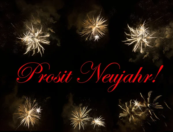 Prosit Neujahr! card concept in german — Stock Photo, Image