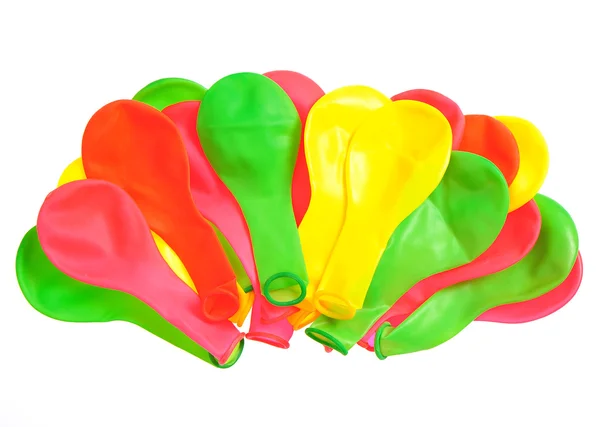Balões coloridos sobre fundo branco — Fotografia de Stock