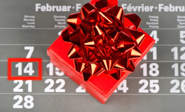 Red gift for valentine — Stock Photo, Image