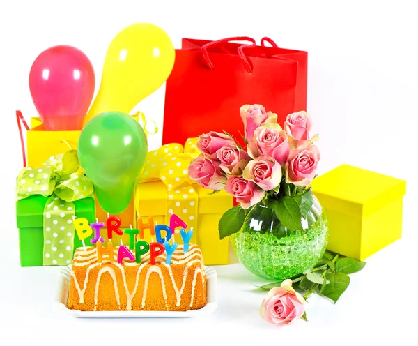Happy Birthday! colorful party decoration. — Stock Photo, Image