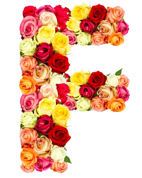 F, alfabeto dei fiori delle rose — Foto Stock