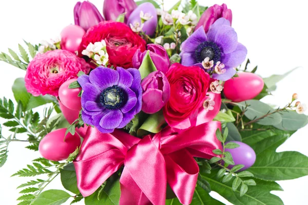 Colorful easter flowers bouquet — Stock Photo, Image