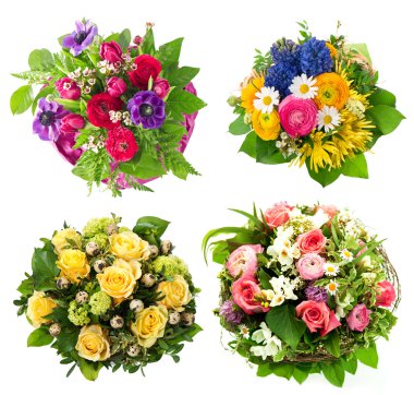 güller, laleler, Düğünçiçeği, sümbül, daisy, anemon