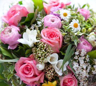 renkli bahar çiçek buketi