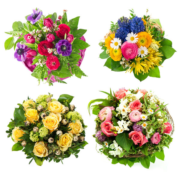 roses, tulips, ranunculus, hyacinth, daisy, anemone