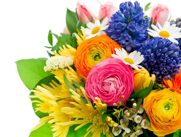 Beautiful bouquet of colorful spring flowers — Stock Photo, Image