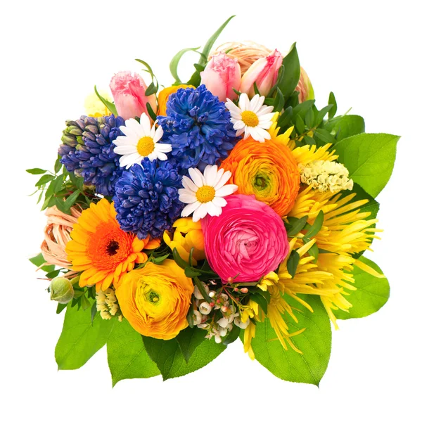 Beautiful bouquet of colorful spring flowers — Stock Photo, Image