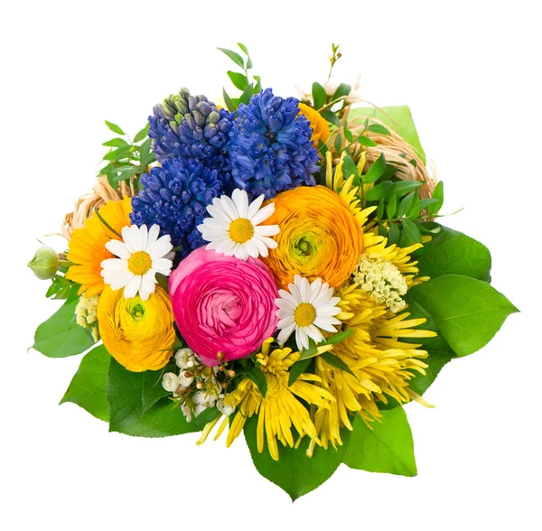 Mooi boeket van kleurrijke Lentebloemen — Stockfoto