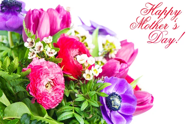 Mother's Day Concept. Card with colorful flowers. — Stock Photo, Image