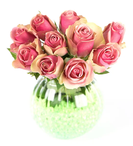 Beautiful bouquet of pink roses — Stock Photo, Image