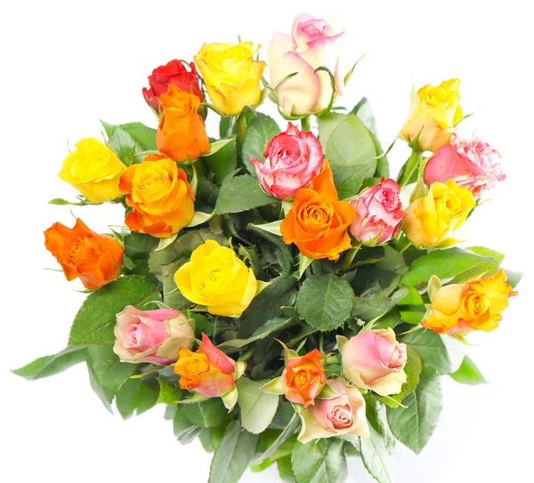 Ramo de rosas multicolores surtidos — Foto de Stock