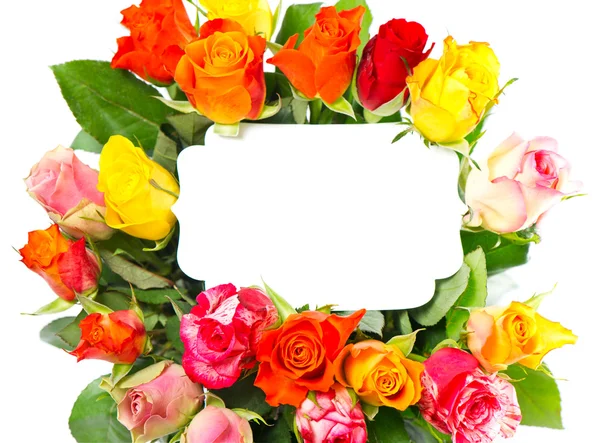Belo buquê de rosas multicoloridas — Fotografia de Stock
