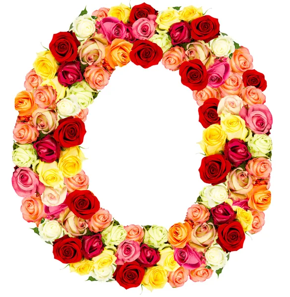 O, fleurs de roses alphabet — Photo