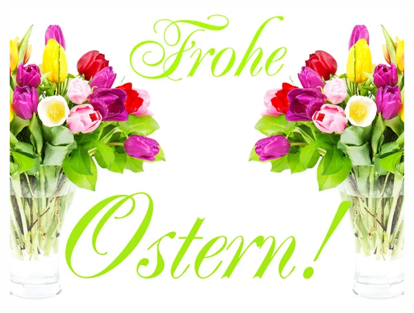 Bunter Strauß frischer Tulpenblumen — Stockfoto