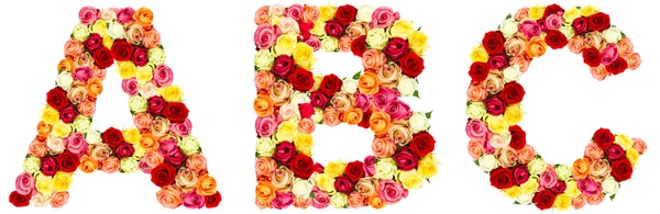 ABC, alfabeto dei fiori delle rose — Foto Stock