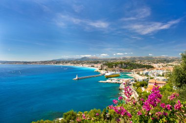 Panoramic view of mediterranean resort, Nice, Cote d clipart
