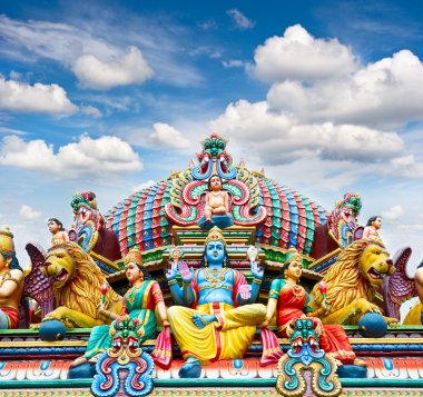Detail of Sri Mariamman temple in Singapore clipart
