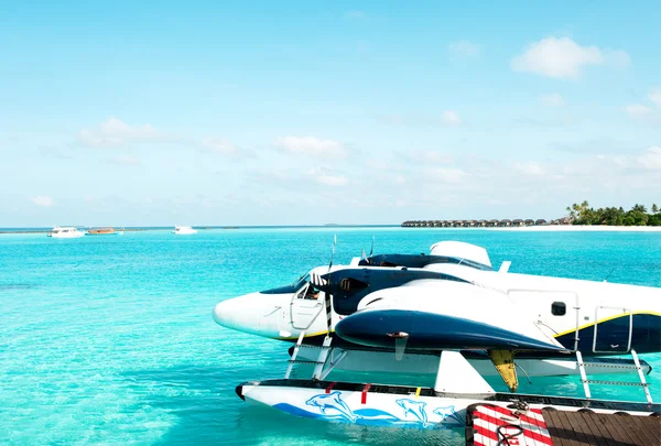 Sea plane. air taxi. maldives — Stock Photo, Image