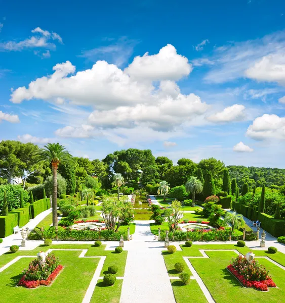 Beau jardin méditerranéen sur la Côte d'Azur — Photo