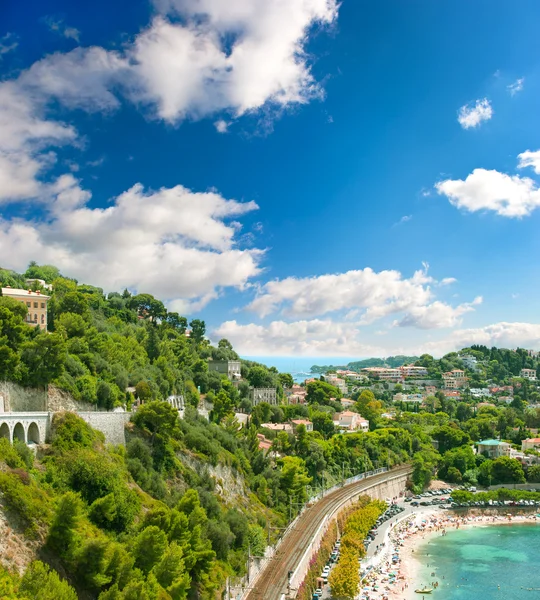 Weergave van luxeresort en de baai. Côte d'Azur — Stockfoto