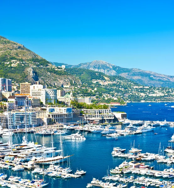 Arial uitzicht over de haven van Monaco. Middellandse-Zeelandschap — Stockfoto