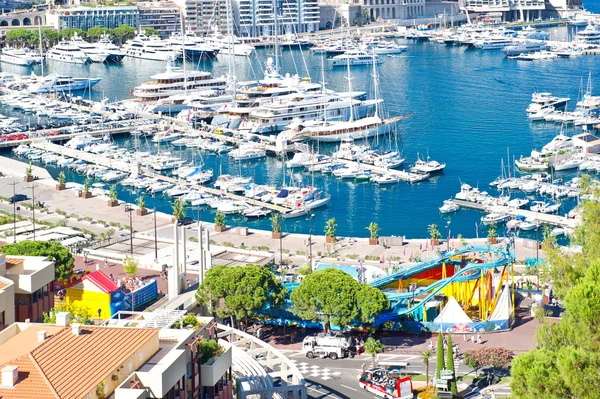 Arial uitzicht over de haven van Monaco. Middellandse-Zeelandschap — Stockfoto