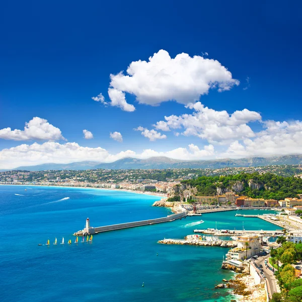 Vista sulla località mediterranea, Nizza, Costa Azzurra — Foto Stock