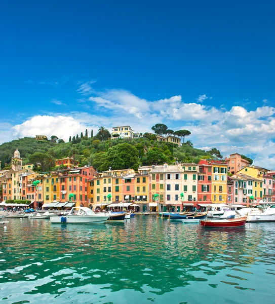 Berömda portofino by på kusten av Liguriska havet — Stockfoto