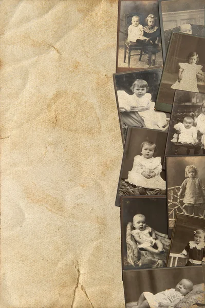 Vintage baby pictures in sepia — Stock Photo, Image