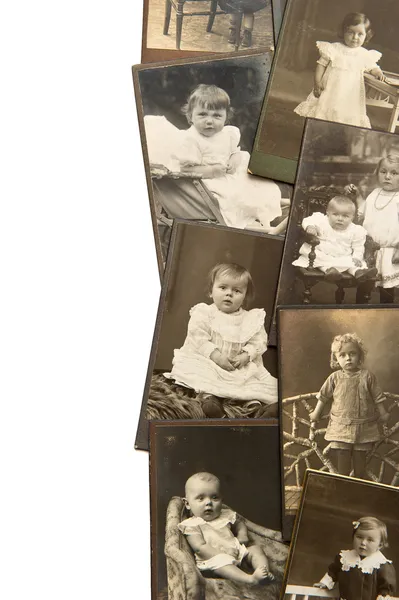Vintage baby portraits in sepia — Stock Photo, Image