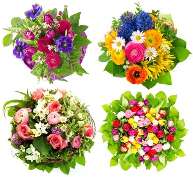 Beautiful colorful fresh flowers bouquet clipart