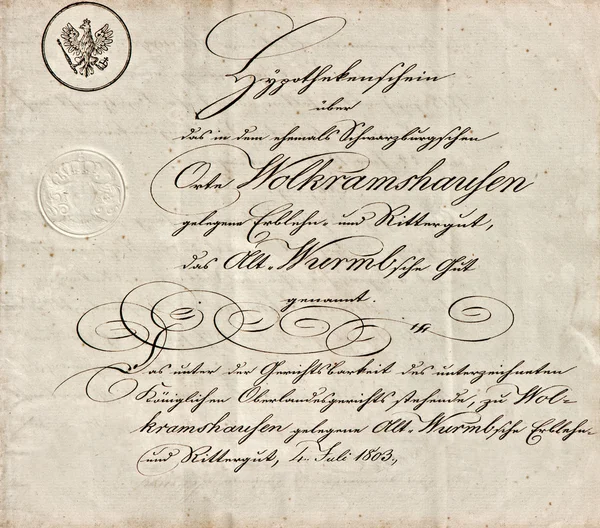 Alte Handschrift mit kalligraphischem handschriftlichem Text — Stockfoto