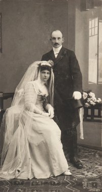 Düğün fotoğrafı. Sadece evli çift
