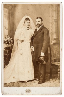 Düğün fotoğrafı. Sadece evli çift