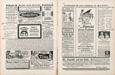 Newspaper page with antique advertisement