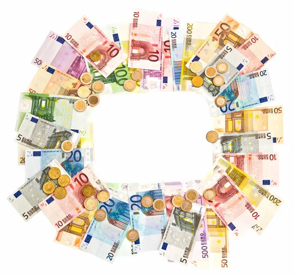 Euro currency frame with clipping path — Stock Photo, Image