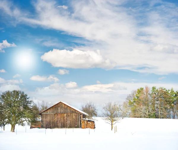 Platteland. winterlandschap — Stockfoto