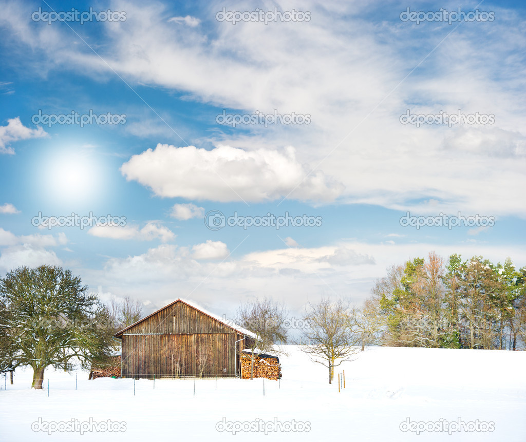 Countryside. winter landscape