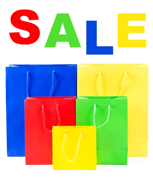 Colorful sale shopping bags — Stock Photo, Image