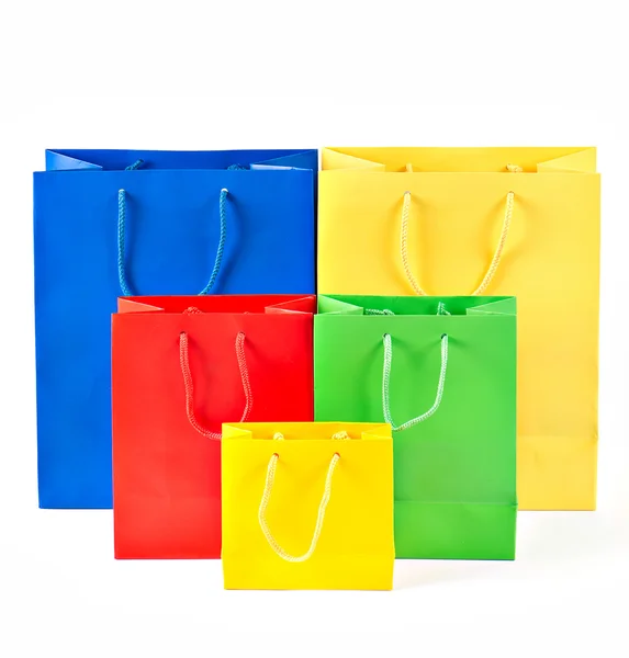 Πολύχρωμες τσάντες για ψώνια. έννοια πώλησης — Φωτογραφία Αρχείου