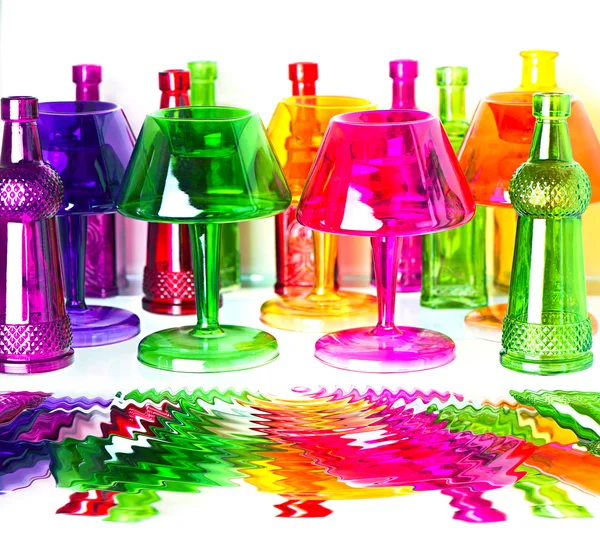 Colorful glasses. home decoration — Stock Photo, Image
