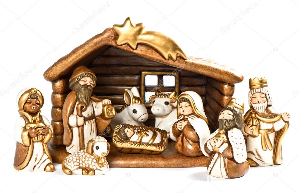 Christmas crib. nativity scene. holy family