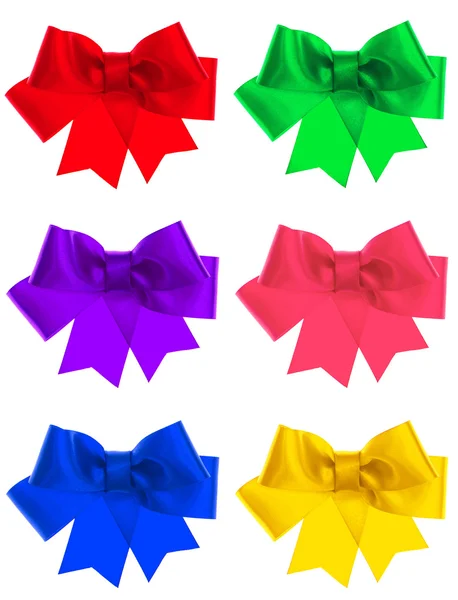Set of silk gift bow isolated on white — Stock Photo, Image