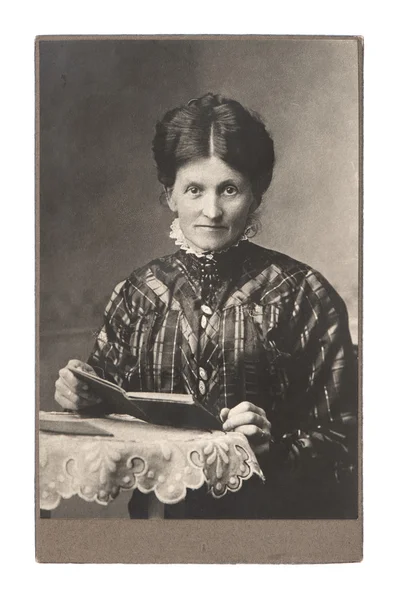 Original vintage photo of senior woman — Stock Photo, Image