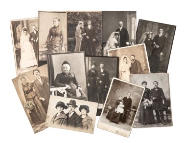 Vintage aile ve düğün fotoğrafları