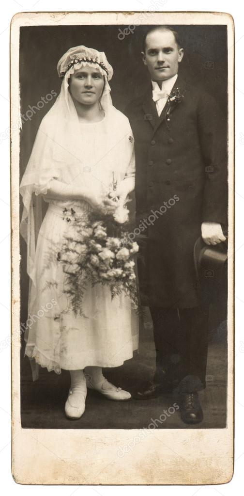 Vintage wedding photo just married couple Stock Photo by ©LiliGraphie 17593015 Adult Picture