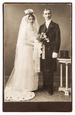 Düğün fotoğrafı. Sadece evli çift