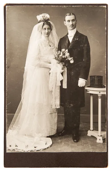 Foto de boda vintage. pareja casada — Foto de Stock