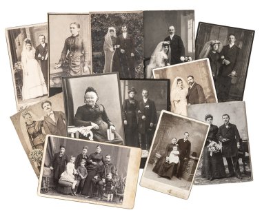Vintage aile ve düğün fotoğrafları