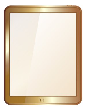 Altın parlak tablet pc bilgisayar